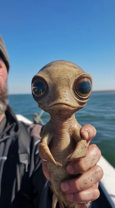 Fisherman with Alien Catch