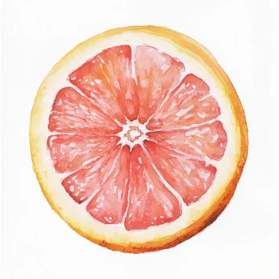 Loose Watercolor Grapefruit Slice