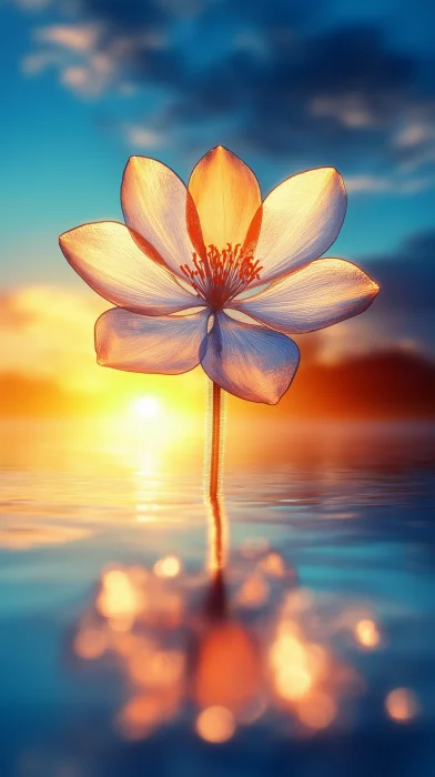 Delicate Flower Reflection