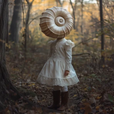 Girl with Nautilus Shell Head