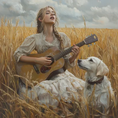 Girl Singing in the Field