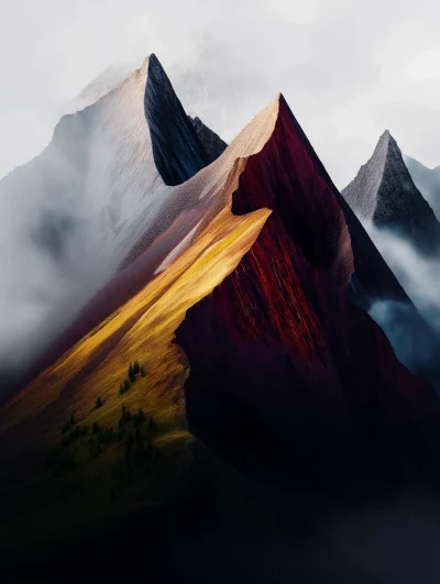 Surreal Mountain Sunrise