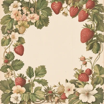 Vintage Strawberry Paper