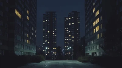 Olympic Village at Night