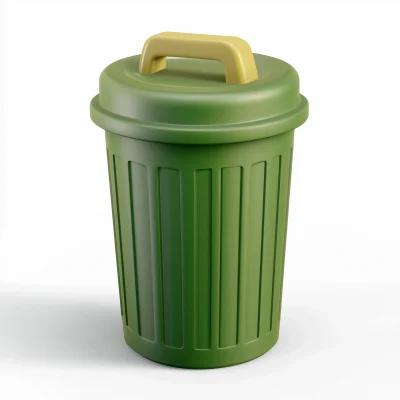 3D Cartoon Trash Bin Icon