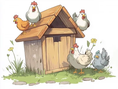 Cartoon Hen House Sign