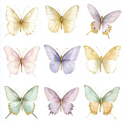 Elegant Watercolor Butterflies