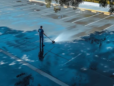 Pressure Washing Parking Area