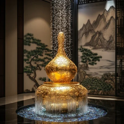 Golden Gourd Waterfall Installation