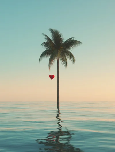 Minimalist Sea and Heart