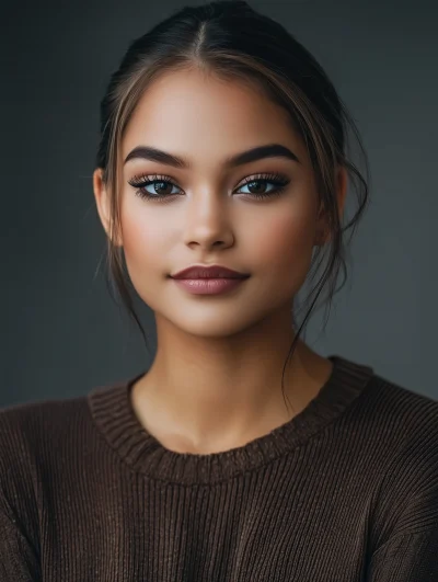 Studio Headshot of Young Woman