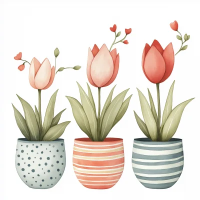 Whimsical Tulip Topiaries