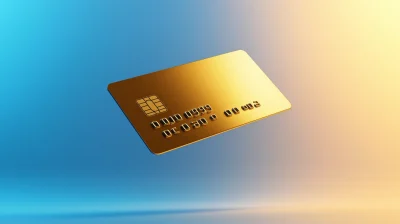 Golden Credit Card on Blue