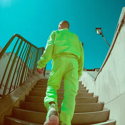 Agender Person on Stairs