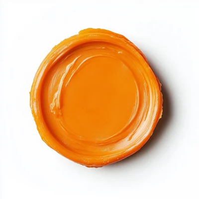 Orange Wax Seal on White Background