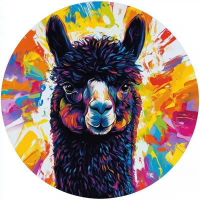 Black Alpaca Abstract Design