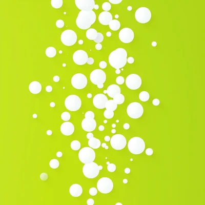 Floating White Circles on Lime Green