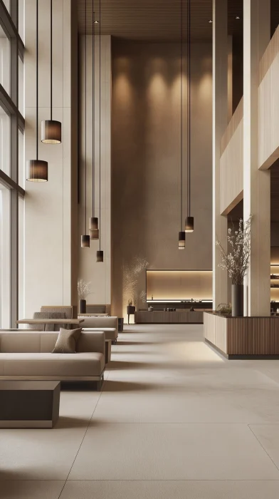 Modern Minimalist Hotel Lobby