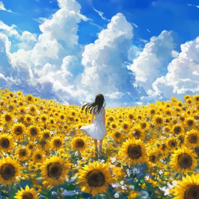 A Walk Through Sunflowers