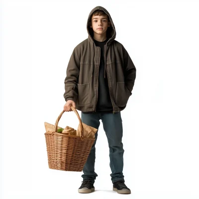 Teenager with Picnic Basket