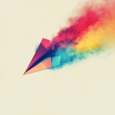 Colorful Paper Plane