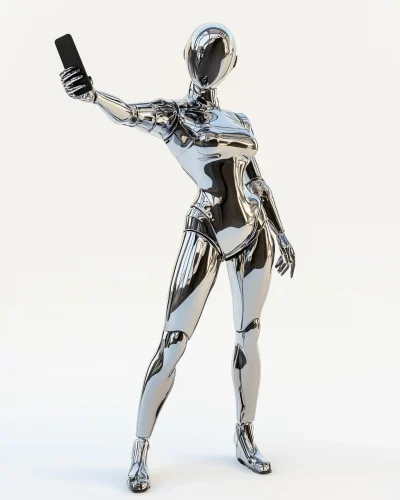 Futuristic Chrome Humanoid