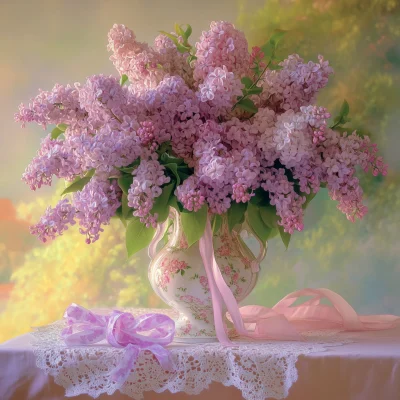 Lilac Bouquet in Vase