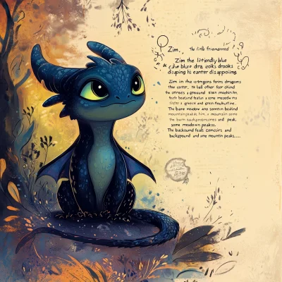 Zim the Little Friendly Blue Dragon