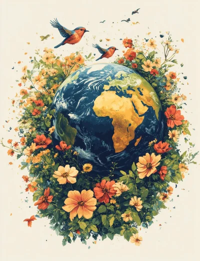 Vintage Earth Illustration