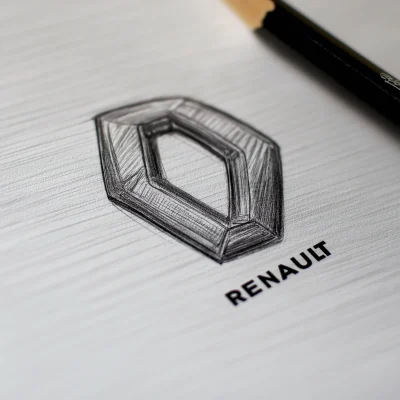 Renault Typographic Drawing