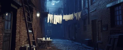 Victorian Alley at Night