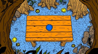 Wooden Table in Wizard Forest