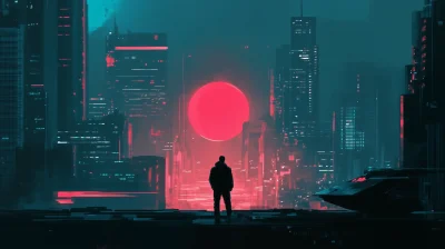 Minimalistic Cyberpunk Wallpaper