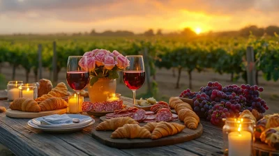 Romantic Vineyard Table Setting