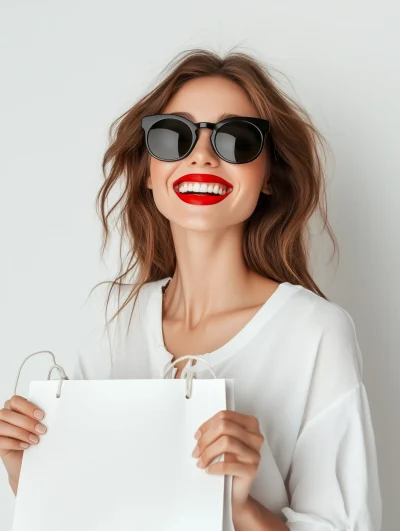 Joyful Woman with Sunglasses