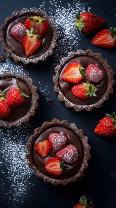 Chocolate Tarts Closeup