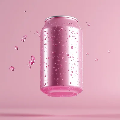 Floating Pink Soda Can