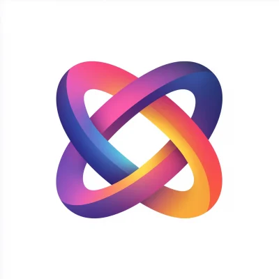 Modern Intertwined Rings Logo