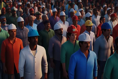 Workers Marching in Unity