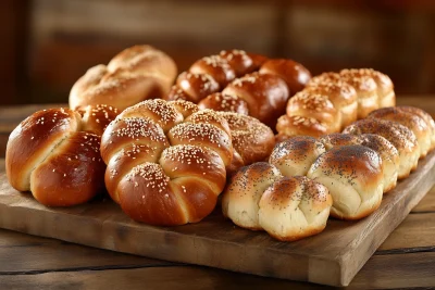 Traditional Challah Bread Display