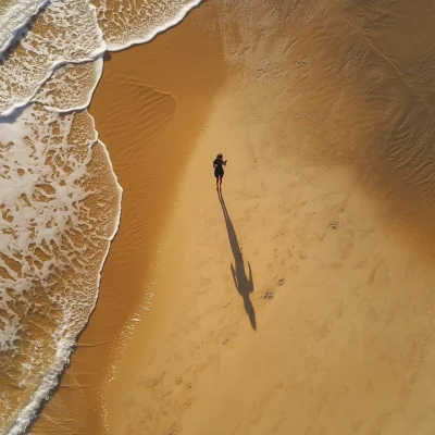 Top View of a Person at the Beach