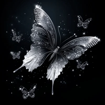 Silver Butterfly Illustration