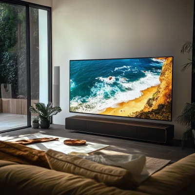 Modern Living Room with LED TV