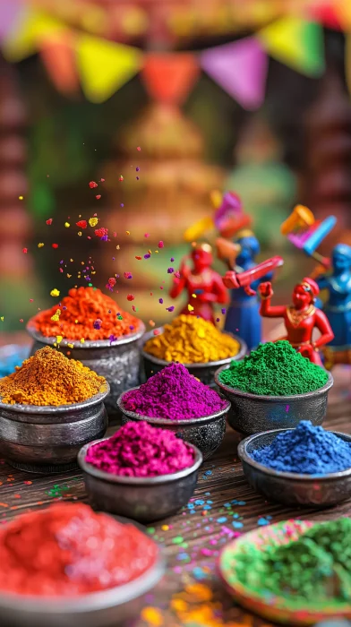 Miniature Holi Festival Scene