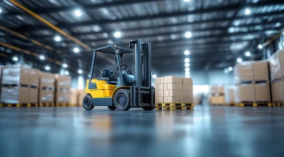 Forklift in Warehouse