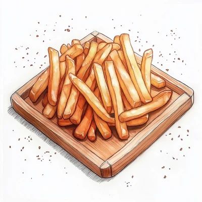 Watercolor Fries