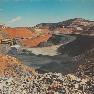 Vintage Communist Mining Postcard