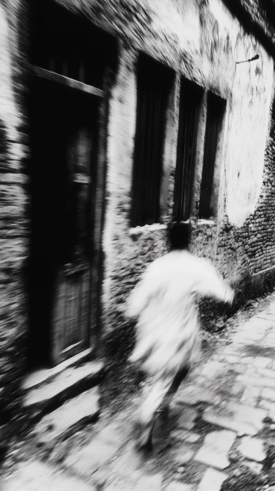 Man Running from Ghost