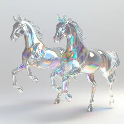 Ethereal Glass Horses