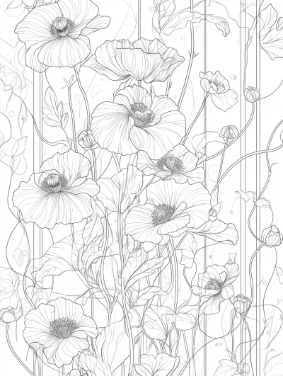 Poppy Flower Coloring Page